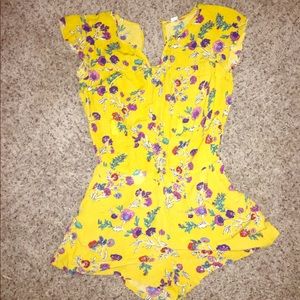 Yellow Floral Summer Romper